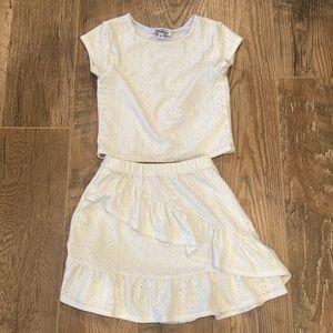 Hollyworld Kids White Skirt and Shirt Set Size 8